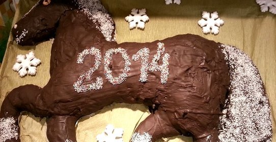 Новогодний пирог Лошадь 2014