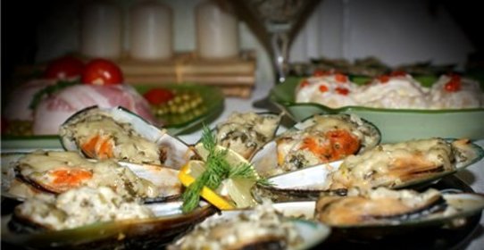 Мидии в сливочно-чесночном соусе