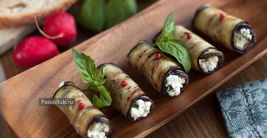 Рулетики из баклажанов с сыром