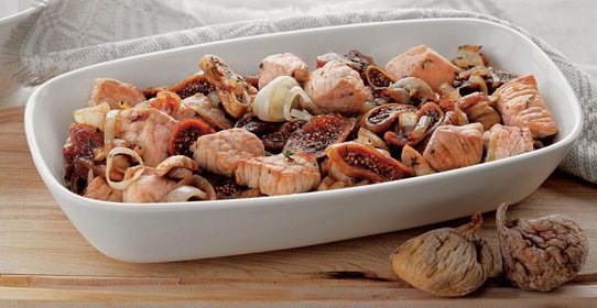 Жареная свинина с сушеным инжиром