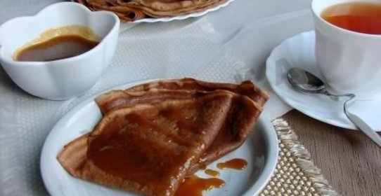 Шоколадные блины с шоколадом какао