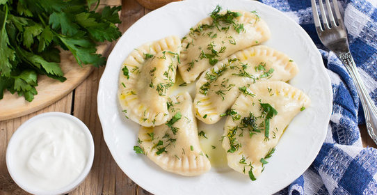 Вареники с картофелем и беконом