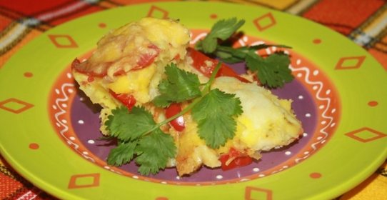 Овощная запеканка с цветной капустой, сладким перцем и помидорами