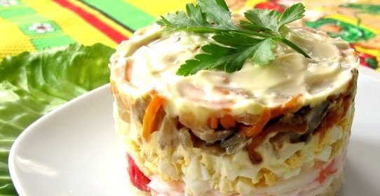 Салат с мясом краба