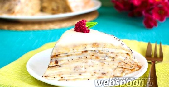 Сладкий блинный пирог с маком