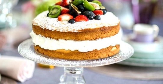 Бисквитный торт с кремом