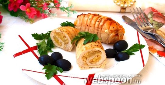 Куриные рулетики с ананасом