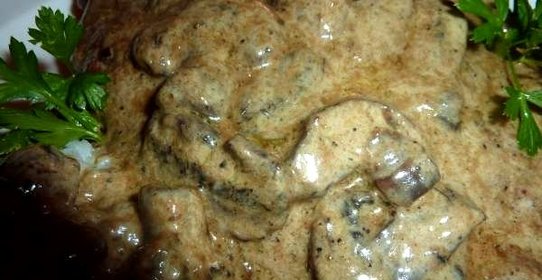 Свинина с грибами на сковороде