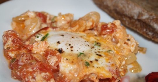 Яичница Колхозянка (со сметаной)