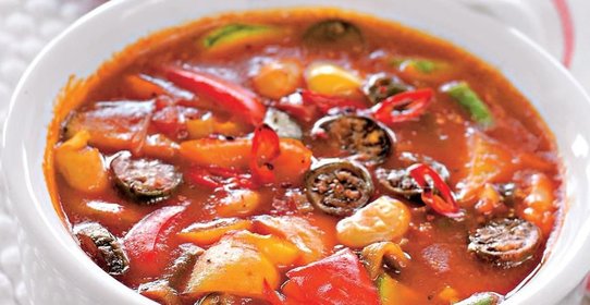 Запеченный суп с фасолью