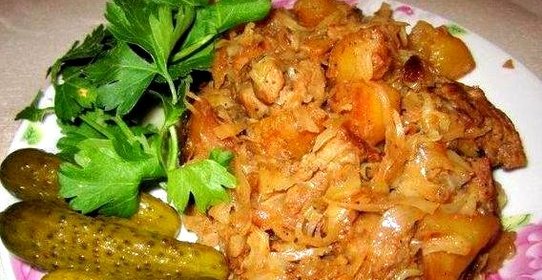 Свинина с капустой и картошкой