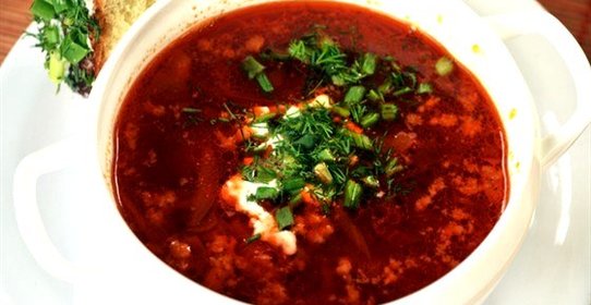 Борщ на овощном бульоне