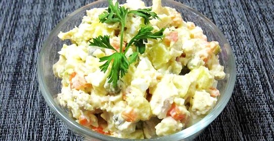 Оливье с куриным мясом