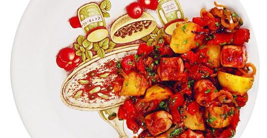 Быстрый гуляш с сосисками