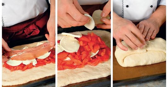 Хрустящий томатный пирог с моццареллой