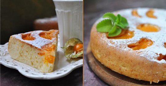 Пирог с персиками из мультиварки