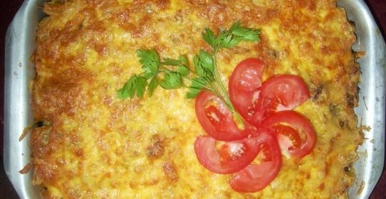 Макаронная запеканка в духовке с фаршем