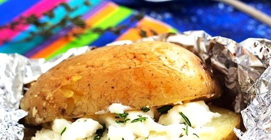 Печеный картофель с суфле из тимьяна