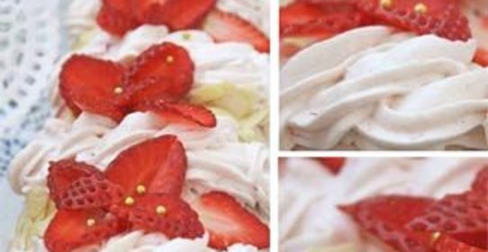 Клубничный бисквитный рулет