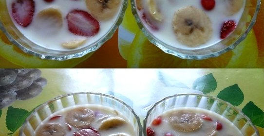 Кефирное желе с фруктами