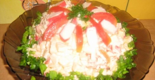 Салат крабовые палочки помидоры
