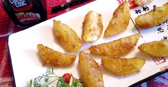 Картофель запеченный в соевом соусе с горчицей