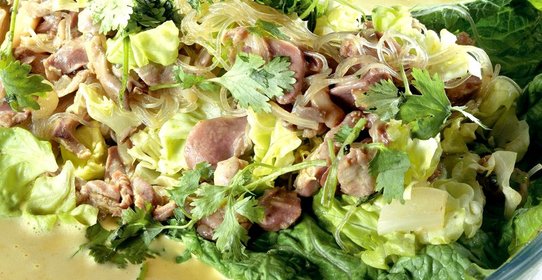 Ленивые голубцы с пекинской капустой, вермишелью и куриными желудками
