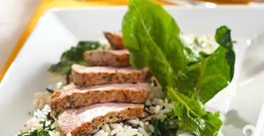 Нежная свинина со шпинатом