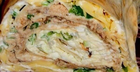 Рулет из лаваша с яйцом и майонезом