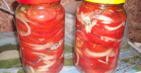 Салат из помидоров с луком заготовки на зиму