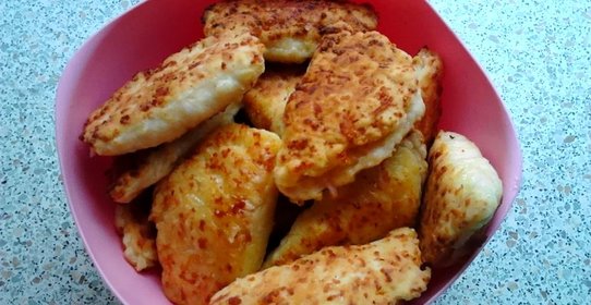 Лепешки на кефире с ветчиной