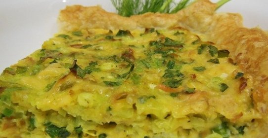 Открытый сырно-луковый пирог