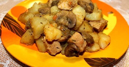 Жаркое с шампиньонами
