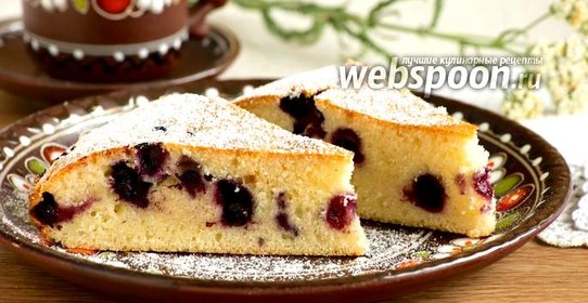 Манник на сметане с черникой