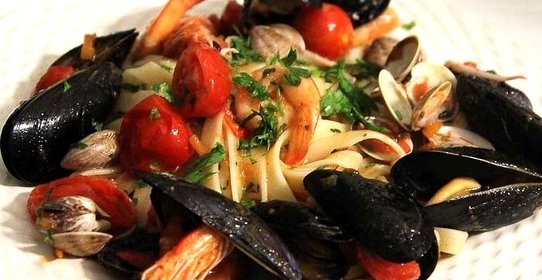 Феттучини с морепродуктами