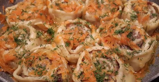 Ленивые пельмени-штрудельки