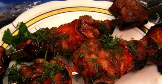 Шашлык из свинины в красном вине