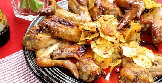 Куриные крылышки по-шанхайски и острая картошка