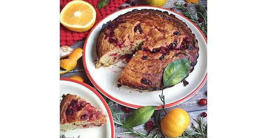 Зимний пирог с клюквой и апельсином