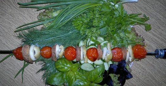 Шашлык из бычьих яиц в духовке