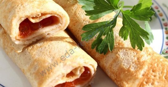 Блины с красной икрой