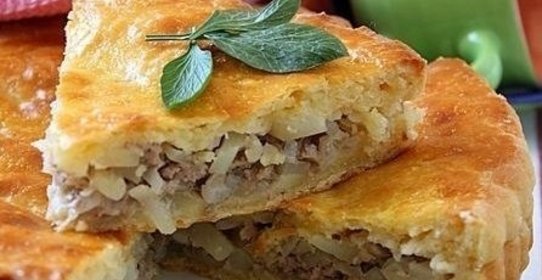 Пирог с мясом на кефире