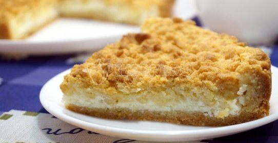 Песочный пирог с творогом