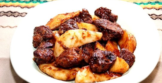 Печень куриная на сковороде