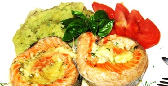 Рулеты из форели с сыром