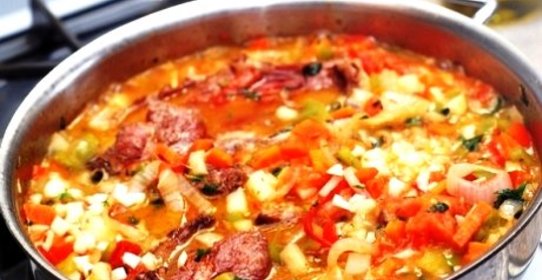 Баранина тушеная с овощами