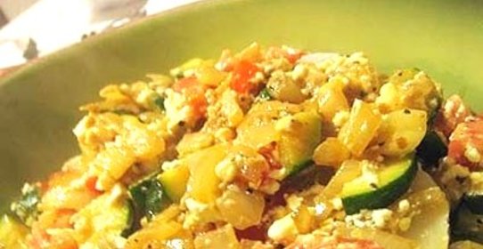 Палтус с овощами