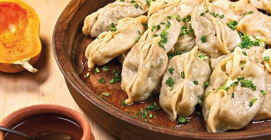 Манты с тыквой и куриным фаршем