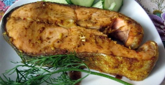 Стейк из кеты на пару