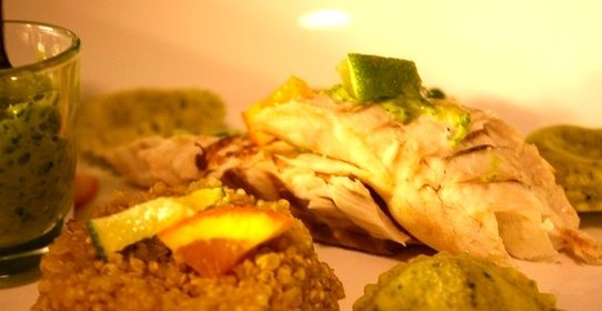Сибас, запеченный в соли